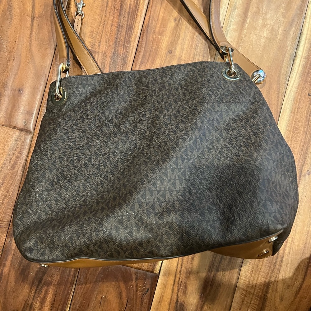 Michael Kors Dark Brown Monogram Shoulder Bag